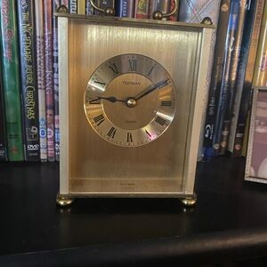 Vintage Teerman Gold Tone Carriage Clock for Table or Shelf